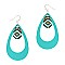 Open Cut Acrylic Tribal Print Charm Leather Teardrop Earring