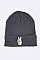 Chic Victory Sign Language Patch Iconic Beanie LA-MKH3515Q