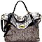 CJF020-LP Boutique Metallic Flap Slouchy Soft Fashion Satchel