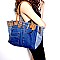 CJF028-LP Jean Inspired Stud Accent Shopper Tote