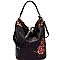 CJF031-LP Sequin Embellished Flower Patch Bohemian Hobo