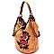 CJF031-LP Sequin Embellished Flower Patch Bohemian Hobo