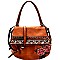 CJF032-LP Sequin Embellished Flower Patch Bohemian Flap Shoulder Bag
