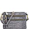 MULTI POCKET CROCODILE PRINT WRISTLET CROSS BODY