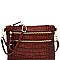 MULTI POCKET CROCODILE PRINT WRISTLET CROSS BODY