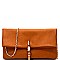 CL0133-LP Metal Tassel Accent Fold-Over Clutch