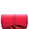 CL0135-LP Tassel Accent Flap Clutch Cross-body