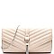 CL0139-LP Tassel Accent Chevron Quilted Clutch