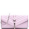 CL0139-LP Tassel Accent Chevron Quilted Clutch