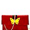 Butterfly Charm Block Striped Clutch Shoulder Bag