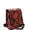 BOXY SNAKE PRINT CROSS BODY SHOULDER BAG