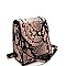 BOXY SNAKE PRINT CROSS BODY SHOULDER BAG