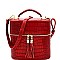 TASSEL ACCENT CROCODILE PRINT SATCHEL