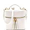 TASSEL ACCENT CROCODILE PRINT SATCHEL