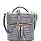 TASSEL ACCENT CROCODILE PRINT SATCHEL