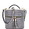 TASSEL ACCENT CROCODILE PRINT SATCHEL