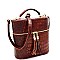 TASSEL ACCENT CROCODILE PRINT SATCHEL