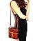 TASSEL ACCENT CROCODILE PRINT SATCHEL