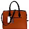 Padlock Accent Two-Tone Oversized Satchel SET  MH-CL7070W
