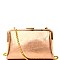 CLT0740-LP Myztique Metal Frame Metallic Clutch Shoulder Bag