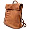 WOVEN Fold Down Flap Fashion Backpack RZ-CMS015