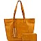 Chic Tassel Accent Braided Strap Tote Wallet SET MH-CMS019W