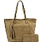 Chic Tassel Accent Braided Strap Tote Wallet SET MH-CMS019W