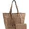 Chic Tassel Accent Braided Strap Tote Wallet SET MH-CMS019W