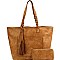 Chic Tassel Accent Braided Strap Tote Wallet SET MH-CMS019W
