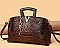 V & Key Accent Crocodile Top Handle Quality Satchel