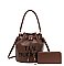 The Bucket Draw String Hobo -Shoulder Bag with Wallet