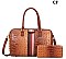 Queen Bee Stripe Croc Alligator 2-in-1 Boston Satchel with Wallet