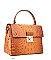 2 in 1 Crocodile Medium Flap Shoulder Bag Wallet Set