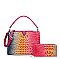 2 In1 Croc -V- Emblem Bucket Handbag with Wallet