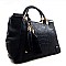 Crocodile Print Metal Handle Satchel