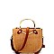 CS2218-LP Metal Handle Accent Knitted Straw Shoulder Bag