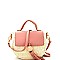 CS2219-LP Tassel Accent Knitted Straw Round Shoulder Bag