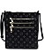 Multi Zip Pocket Monogrammed Whipstitch Cross Body Bag