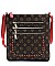 Multi Zip Pocket Monogrammed Whipstitch Cross Body Bag