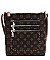 Multi Zip Pocket Monogrammed Whipstitch Cross Body Bag