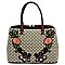 Diamond Check Embroidered Flower Satchel