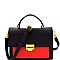 Fashionable Color Block Boxy Flap Satchel Shoulder Bag MH-CTCL0009