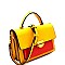 Fashionable Color Block Boxy Flap Satchel Shoulder Bag MH-CTCL0009