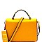 Fashionable Color Block Boxy Flap Satchel Shoulder Bag MH-CTCL0009
