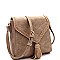 Trendy Tassel Accent Braided Flap Cross Body Shoulder Bag MH-CTCL0015