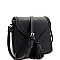 Trendy Tassel Accent Braided Flap Cross Body Shoulder Bag MH-CTCL0015