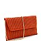Trendy Perforated Laser-Cut Flap Clutch Shoulder Bag Brown MH-CTCL0017