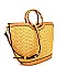Bamboo Handle Woven Straw 2-Way Satchel MH-CTDX0002