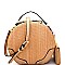 CTF0003-LP Knitted Faux-Straw Round Satchel Wallet SET