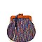 Wooden Knob Frame Woven Fabric Shoulder Bag MH-CTL0023